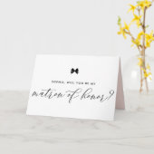 Carte Black Modern Ribbon Bow Be My Matron of Honor (Fleur jaune)