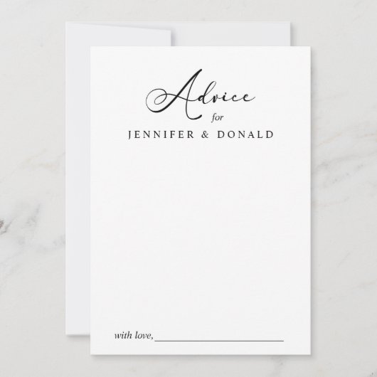 Carte Black Modern Script Simple Mariage Couple Conseil (Devant)