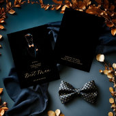 Carte Black & Neon Effect Groomsman Silhouette Wedding