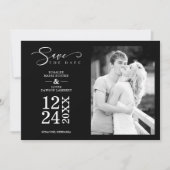Carte Black Nice Modern Romantic Wedding Photo (Devant)