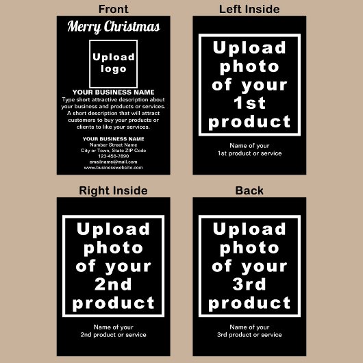 Carte Black | Noël | Business | Salutation pliée