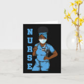 Carte Black Nurse Uniforme Visage Masque Afro Africain F (Fleur jaune)