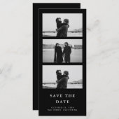 Carte Black Photo Strip QR Code Mariage Enregistrer La D (Devant / Derrière)