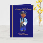 Carte Black Police Officer Birthday Card (Fleur jaune)