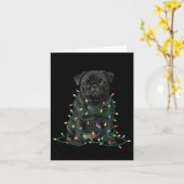 Carte Black Pug Christmas I'm Fine Everything Is Fine  (Fleur jaune)