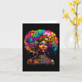 Carte Black Queen Dripng Afro Melanin Black History Mont (Fleur jaune)