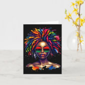Carte Black Queen Dripng Afro Melanin Black History Mont (Fleur jaune)
