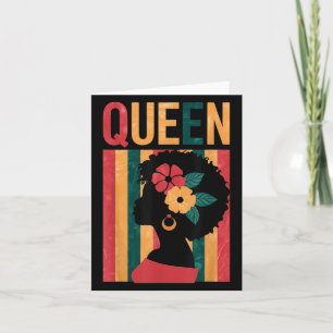 Carte Black Queen Histoire noire Afro American Motivatio