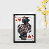 Carte Black Queen Of Hearts Card Deck Jeu Fier Black W (Fleur jaune)