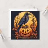Carte Black Raven Happy Halloween (Devant/Arrière en situation)