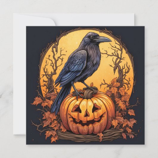 Carte Black Raven Happy Halloween (Devant)