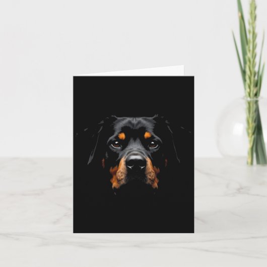 Carte Black Rottweiler Dog Rottie Face (Devant)