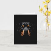 Carte Black Rottweiler Dog Rottie Face (Fleur jaune)
