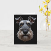 Carte Black Schnauzer Dog Schnauzer Face (Fleur jaune)