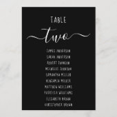 Carte Black Simple Modern Script Seating Chart Card (Devant)