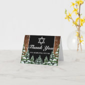 Carte Black Snowy Bois Bar Bat mitzvah Merci (Fleur jaune)