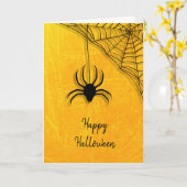 Carte Black Spider et Web Happy Halloween Card (Fleur jaune)