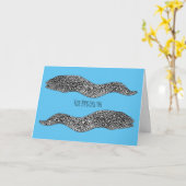 Carte Black spotted moray eel cartoon (Fleur jaune)