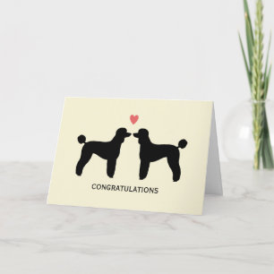 Carte Black Standard Poodles Félicitations Mariages