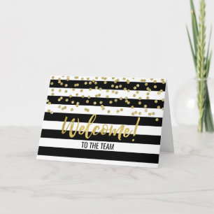 Carte Black Stripe Gold Dot Employé Bienvenue dans l'équ