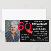 Carte Black Surprise 60th Birthday Party Photo Invitatio (Devant / Derrière)
