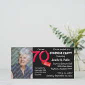 Carte Black Surprise 70th Birthday Party Photo Invitatio (Debout devant)