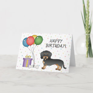Carte Black & Tan Wire Haired Dachshund Joyeux anniversa