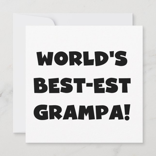 Carte Black Text Les meilleurs t-shirts Grampa du monde (Devant)