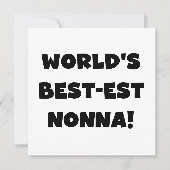 Carte Black Text Meilleurs T-shirts et cadeaux Nonna (Devant)