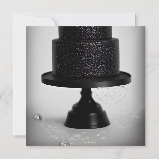 Carte Black Vintage Wedding Cake & Stand (Devant)