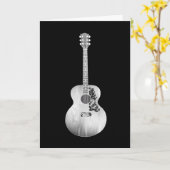 Carte Black White Art Acoustique Guitare instrument de m (Fleur jaune)
