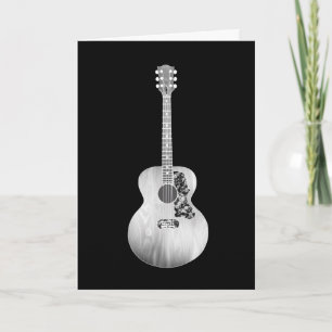 Carte Black White Art Acoustique Guitare instrument de m