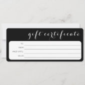 CARTE BLACK WHITE BUSINESS LOGO COMPANY DON CERTIFICAT (Devant)