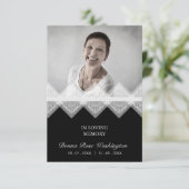 Carte Black & White Celebration Life Funeral Lace Effect (Debout devant)