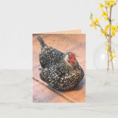 Carte Black & White Chicken Resting Photo (Fleur jaune)