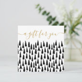 Carte Black White Christmas Holiday Gift Certificate (Debout devant)