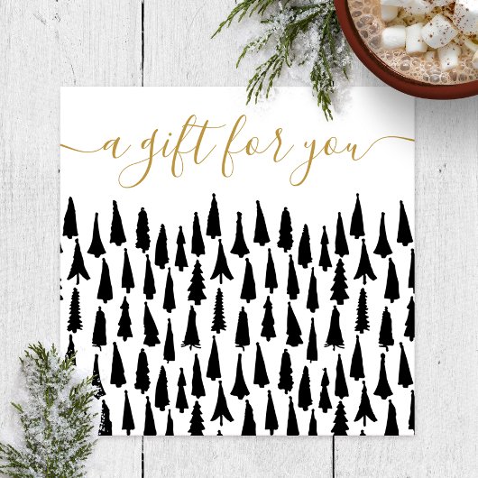 Carte Black White Christmas Holiday Gift Certificate