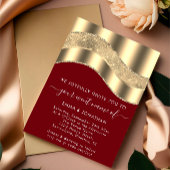 Carte Black White Gold Bordure Vague QR Code Mariage