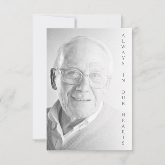 Carte Black & White Photo for Funeral Service (Devant)