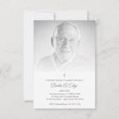 Carte Black & White Photo for Funeral Service (Dos)
