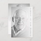 Carte Black & White Photo for Funeral Service (Devant / Derrière)