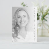 Carte Black & White Photo for Memorial Service (Debout devant)