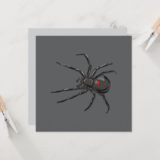 Carte Black Widow Spider Dessin original (Devant/Arrière en situation)