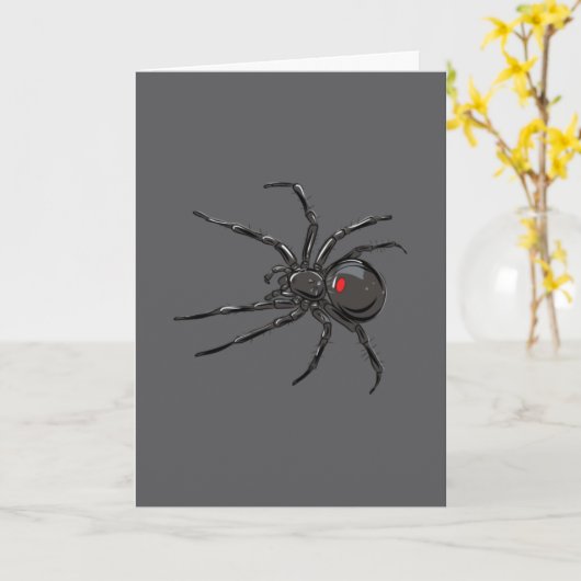 Carte Black Widow Spider Dessin original (Fleur jaune)