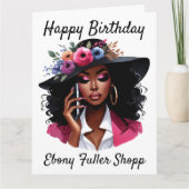 Carte Black woman birthday card (Devant)