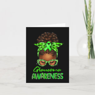 Carte Black Woman Messy Bun Green Ribbon Glaucoma Award