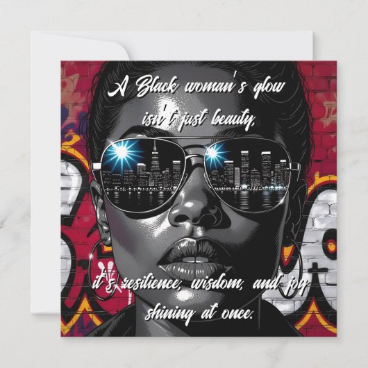 Carte Black Women's Quote | City Skyline in Sunglasses (Devant)
