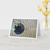 Carte Blackberry dans la pastille sur table (Fleur jaune)