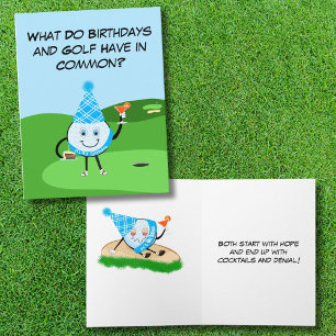 Carte Blague d'anniversaire drôle de balle de golf