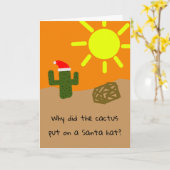 Carte Blague de Cactus de Noël (Fleur jaune)